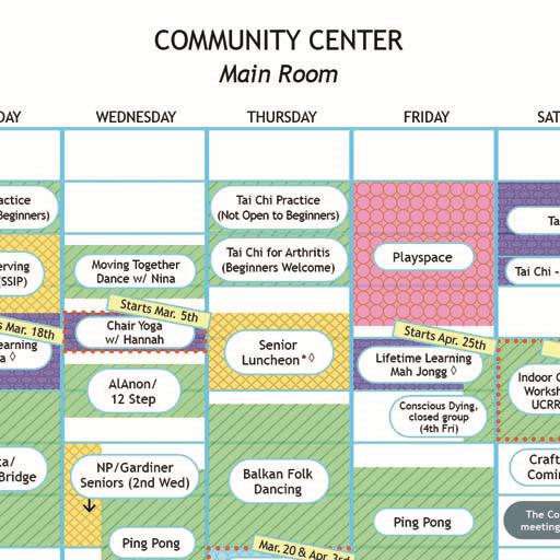 Community Center Schedule