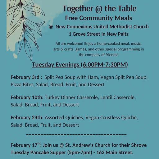 Community Dinner - Next one on March 18th, New Connexions Church