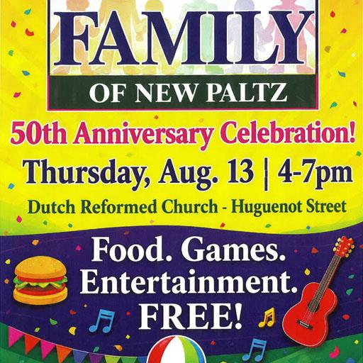 Family of New Paltz, 50th Anniversary Celebration – Thursday, August 13th