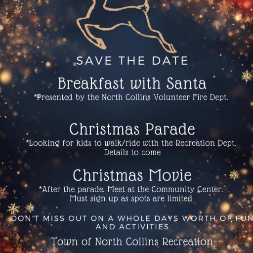 Christmas Events - Breakfast w Santa, Parade, and Movie 12/13
