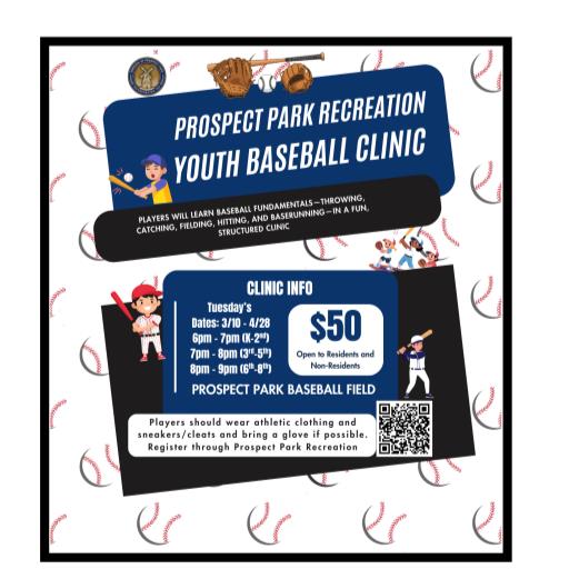 2026 Prospect Park Youth Baseball Clinic