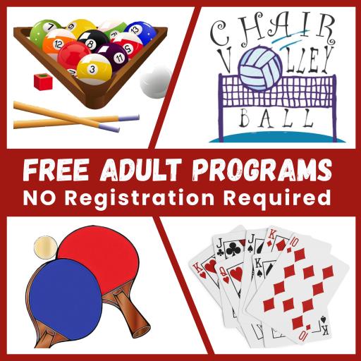 FREE Drop-In for ADULTS (On-going, Registration NOT Required)